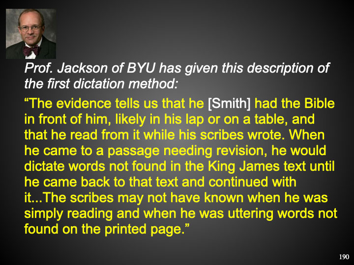Prof. Jackson of BYU has